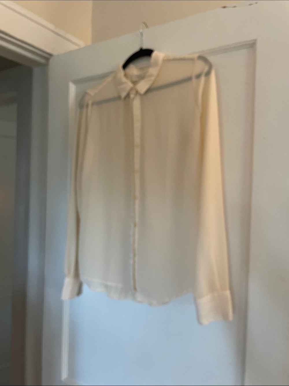 Sheer Ivory Button Down